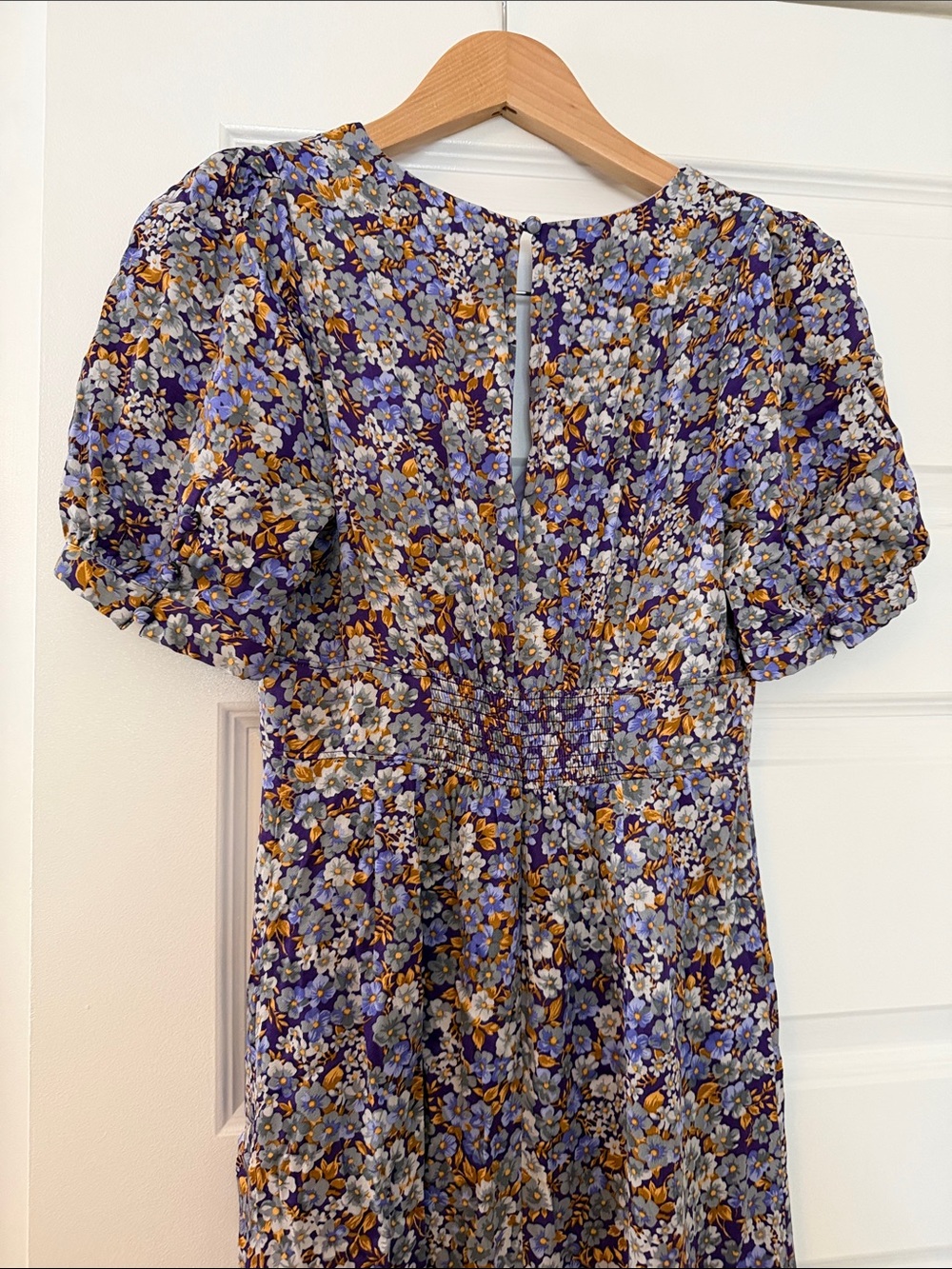 Anthropologie Lavender Floral Wrap-Style Maxi Dress - Picture 9 of 9